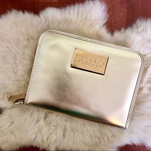 Versace Parfums Shimmery Gold Zipper Clutch✨